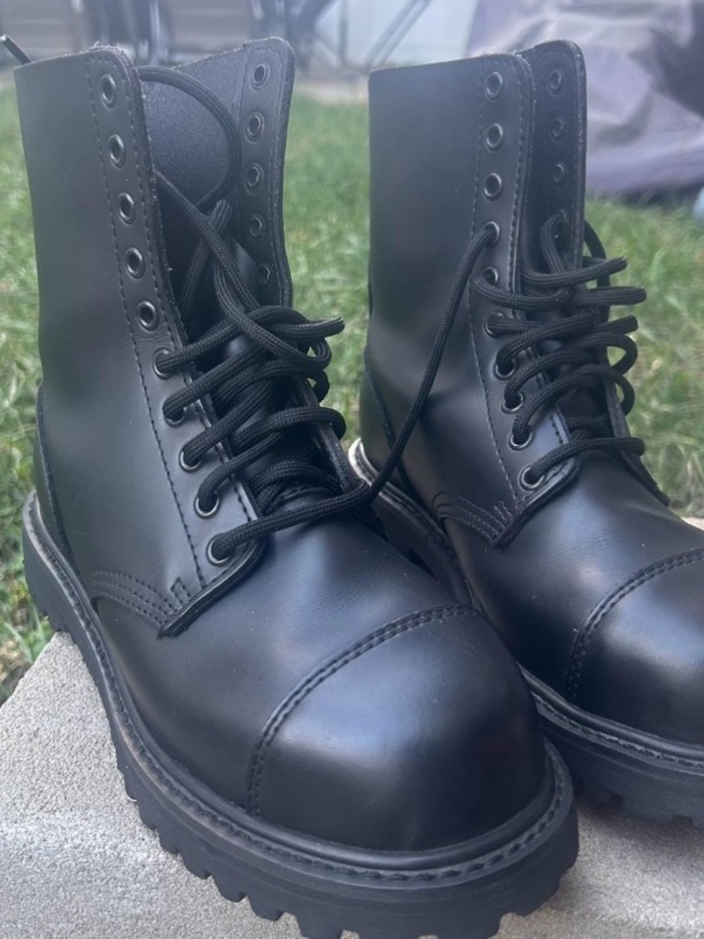 BRANDIT PHANTOM COMBAT BOOTS 
like new-all black-steel toe